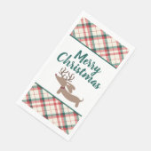 Serviette En Papier Reindeer Dachshund Christmas Preppy Plaid (Coin)