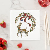 Serviette En Papier Reindeer de Noël et étoiles (En situation)
