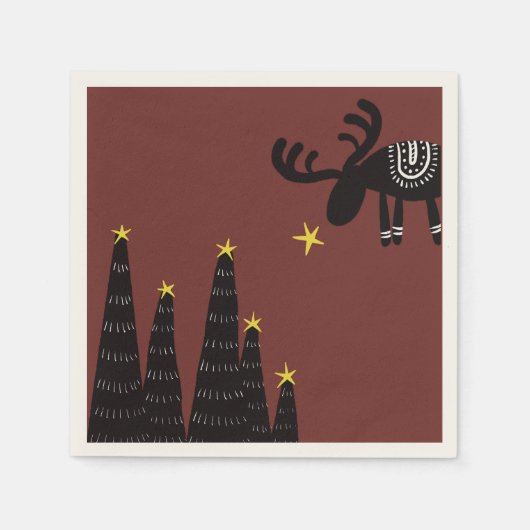 Serviette En Papier Reindeer found the star (Devant)