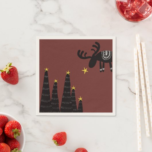 Serviette En Papier Reindeer found the star (En situation)