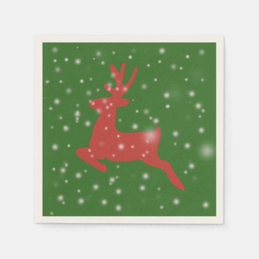 Serviette En Papier Reindeer Noël Standard Cocktail Papier à Cocktails (Devant)