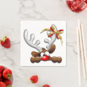 Serviette En Papier Reindeer Puzzled drôle Caractère de Noël (En situation)