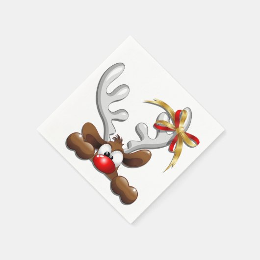 Serviette En Papier Reindeer Puzzled drôle Caractère de Noël (Coin)