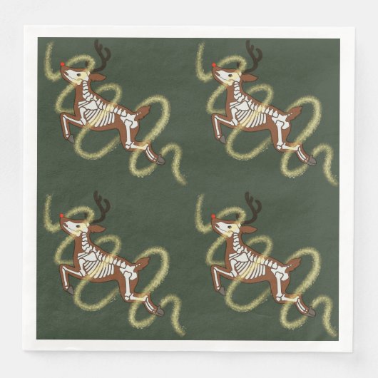 Serviette En Papier Reindeer Skeleton (Devant)