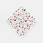 Serviette En Papier Reindeer Sleigh Christmas Pine Trees (Coin)