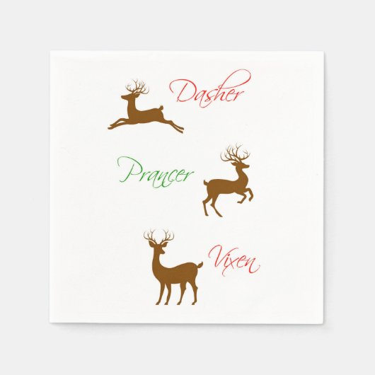Serviette En Papier Reinder de Noël (Devant)