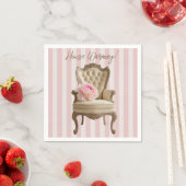 Serviette En Papier Reine Anne chaise d'aile Pink Peony (En situation)