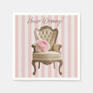 Serviette En Papier Reine Anne chaise d'aile Pink Peony