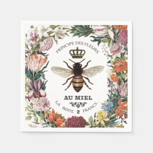 SERVIETTE EN PAPIER REINE BOTANIQUE VINTAGE MODERNE BEE