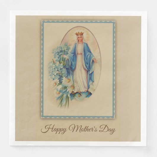 Serviette En Papier Reine Dame de grâce Vierge Marie Fleurs mères (Devant)