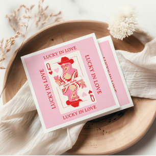 Serviette En Papier Reine de Cœur Cartes à Jouer Enterrement de Vie de