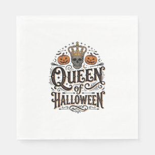 Serviette En Papier Reine de Halloween Vintage Crâne Chemise Citrouill