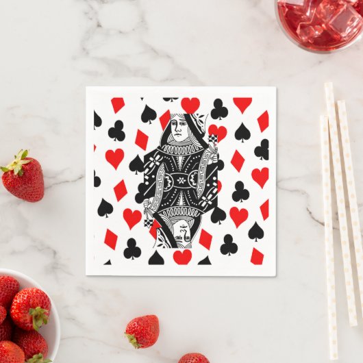 Serviette En Papier Reine des Coeurs (En situation)