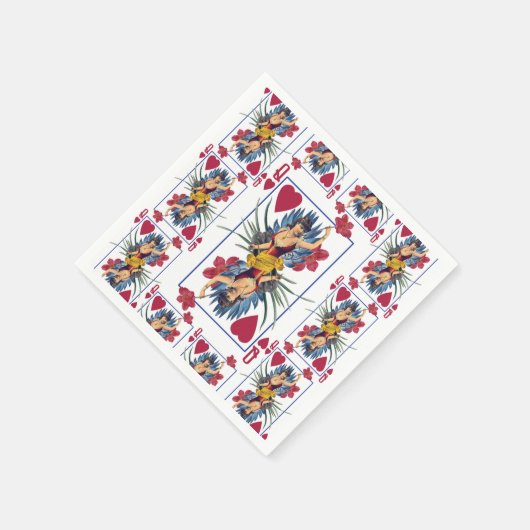 Serviette En Papier Reine des Coeurs et des Fleurs (Coin)