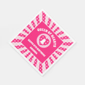 Serviette En Papier Reine Des Coeurs Rose Rétro Anniversaire (Coin)