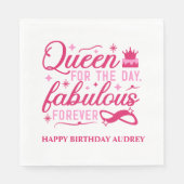 Serviette En Papier Reine pour la journée Anniversaire personnalisé (Devant)