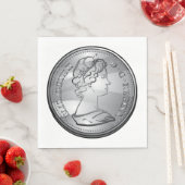 Serviette En Papier Reine Sur Une Pièce (En situation)