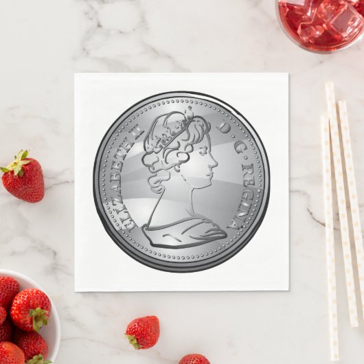 Serviette En Papier Reine Sur Une Pièce (En situation)