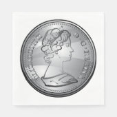 Serviette En Papier Reine Sur Une Pièce (Devant)