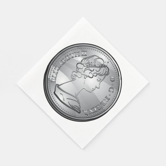 Serviette En Papier Reine Sur Une Pièce (Coin)