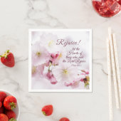 Serviette En Papier Rejoice Psaume 105:3 Fleurs de cerisiers Printemps (En situation)