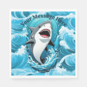 Serviette En Papier Rejoignez-nous pour un requin mordant (Devant)