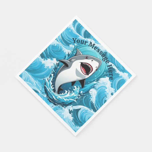 Serviette En Papier Rejoignez-nous pour un requin mordant (Coin)