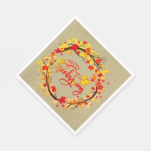 Serviette En Papier Rejoindre Thanksgiving Autumn Leaf Tones Luncheon (Coin)