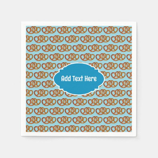 Serviette En Papier Rejoint Pretzels Motif - texte personnalisé rapide (Devant)