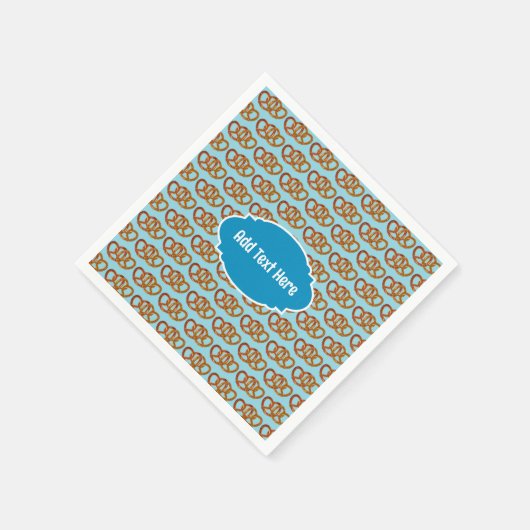 Serviette En Papier Rejoint Pretzels Motif - texte personnalisé rapide (Coin)
