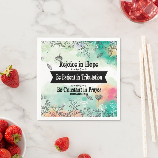 Serviette En Papier Réjouissez-vous dans Hope Cocktail Napkins (En situation)