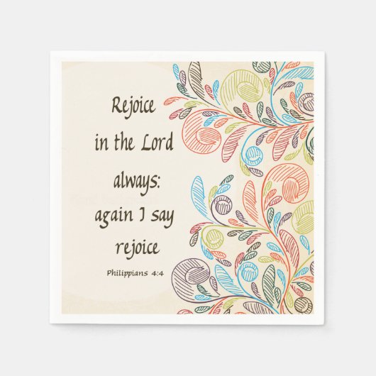 Serviette En Papier Réjouissez-vous dans les serviettes Lord (Devant)