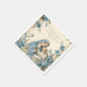 Serviette En Papier Religieux Marie et Jésus Écriture Florale (Coin)