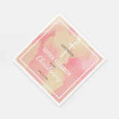 Serviette En Papier Religieux Rose Aquarelle Fille Christening (Coin)