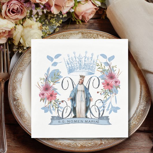Serviette En Papier Religieux Saint-Nom de la Vierge Marie Catholique