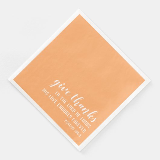 Serviette En Papier Remercie Bible Écriture Christian Thanksgiving (Coin)