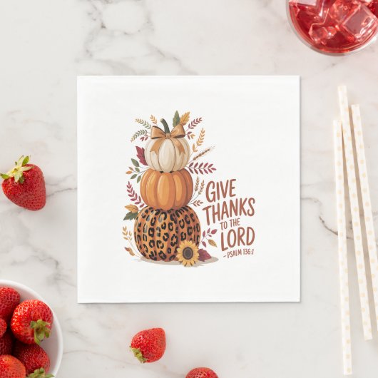 Serviette En Papier Remercie le Seigneur, tombe Citrouille (En situation)