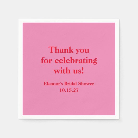 Serviette En Papier Remerciement de Fête de Fiançailles Personnalisé R (Devant)