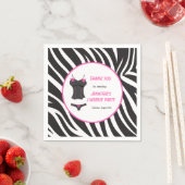 Serviette En Papier Remerciement pour une soirée lingerie rose chaud (En situation)