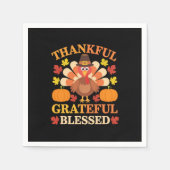 Serviette En Papier Remerciements à la Turquie béni Thanksgiving (Devant)