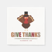 Serviette En Papier Remerciements à Thanksgiving Holiday Turkey (Devant)
