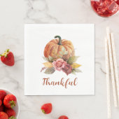 Serviette En Papier Remerciements Automne Citrouille Thanksgiving Pape (En situation)