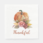 Serviette En Papier Remerciements Automne Citrouille Thanksgiving Pape (Devant)