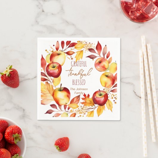 Serviette En Papier Remerciements bénis grâces grâces à grâces de la t (En situation)