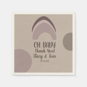 Serviette En Papier Remerciements de Baby Shower Bohème Formes Organiq