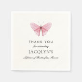 Serviette En Papier Remerciements de douche pour la vie de papillons d (Devant)