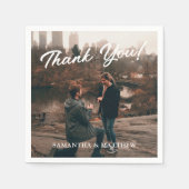 Serviette En Papier Remerciements de fête de fiançailles photo (Devant)