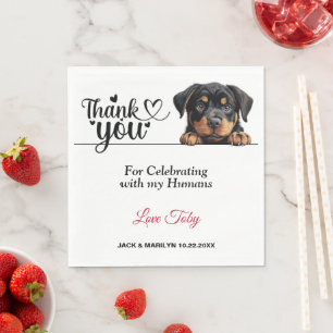Serviette En Papier Remerciements de mariage Rottweiler