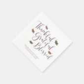 Serviette En Papier Remerciements Gratuits Bienheureux Feuilles de Tha (Coin)