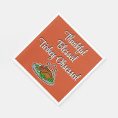 Serviette En Papier Remerciements Heureux Béni À La Turquie Obsédé (Coin)